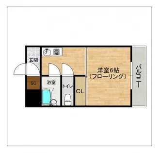 ホワイトマンション西新【210号室】の間取り