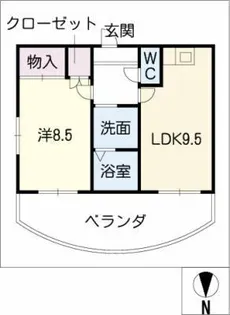 シェルコート高畑【4階】の間取り