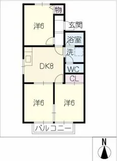 ウイングビレッジ【2階】の間取り