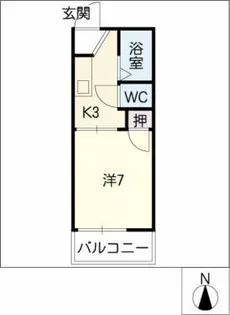 ハイツ鈍池【1階】の間取り