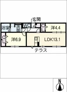 グリシーヌ【1階】の間取り
