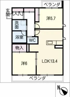 シェノン【3階】の間取り