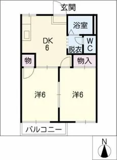 シャトル住吉B棟【2階】の間取り