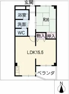 コーポラス亀の井【2階】の間取り
