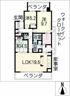 グランドメゾン星が丘山手D棟1017【10階】の間取り
