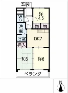 サンライフ喜多山 西棟【2階】の間取り