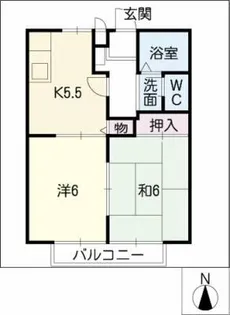 サニーフラット・英【2階】の間取り