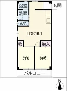 第二須成ハイツ【2階】の間取り