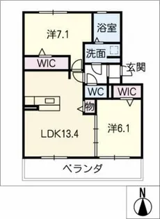 フォレ・クレストB【1階】の間取り