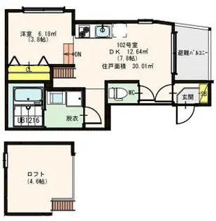 ディアコート日比野【1階】の間取り