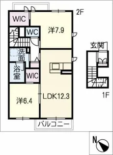 セレーノ長草【2階】の間取り