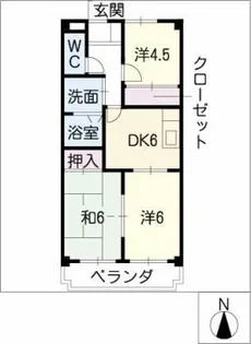 ピネ北山【3階】の間取り