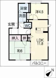 パピヨン寺本A棟【2階】の間取り