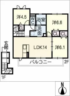 ベラ ヴィスタ B【2階】の間取り