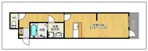 ヨーロピアン今宿【203号室】の間取り