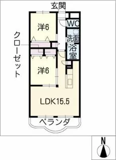 サニーフラット【1階】の間取り