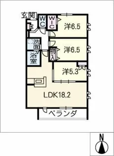 グリーンテラス明倫【2階】の間取り