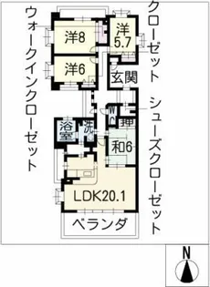 パルシオ本山鹿子町305号【3階】の間取り