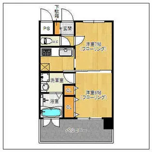 エンクレスト薬院II【11階】の間取り
