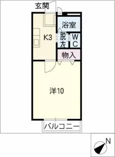 アクシス豊川【1階】の間取り