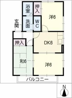 サンディーヌ【2階】の間取り