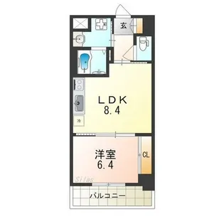 シティーコート大小路Ⅱ【7階】の間取り