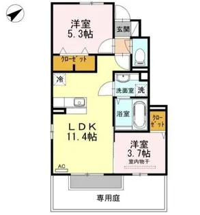 リバーサイドすみのえ【102号室】の間取り