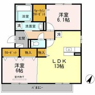 カーサシャルマン A棟【3階】の間取り