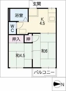 タウニー鹿田【1階】の間取り