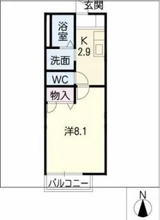 シャンドォール上社【2階】の間取り