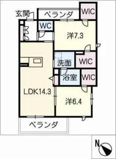 LIBERTY新宿【2階】の間取り