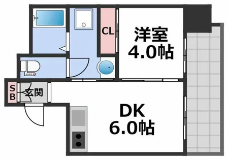 1DKの間取り画像