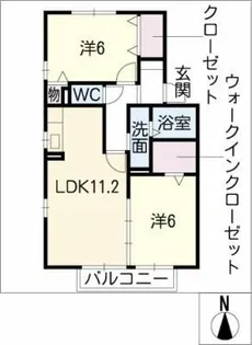 ミーオ・パトリアA棟【2階】の間取り
