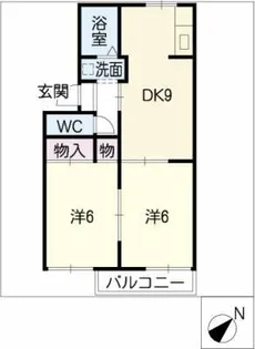 フラッツしのだ【1階】の間取り