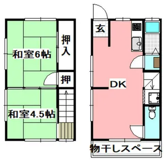 大阪府茨木市沢良宜西2丁目【テラスハウス】の間取り