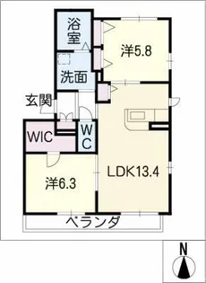 ベレオ青山【2階】の間取り
