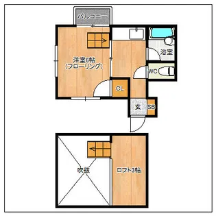 グリーンアップル【105号室】の間取り