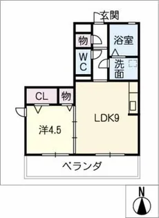 クオーレⅡ【2階】の間取り