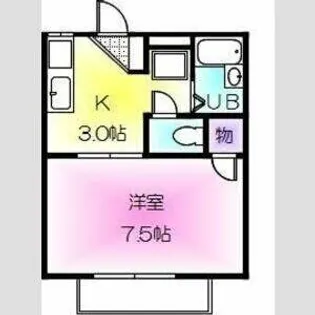 牛川通ウラヤマハイツ【201号室】の間取り
