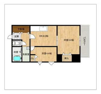 パロス美野島【307号室】の間取り