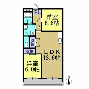 清城コーポラス【202号室】の間取り