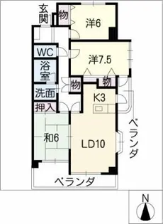 リネット花池Ⅲ【4階】の間取り
