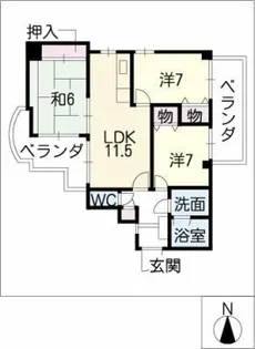ペルテ金城【7階】の間取り