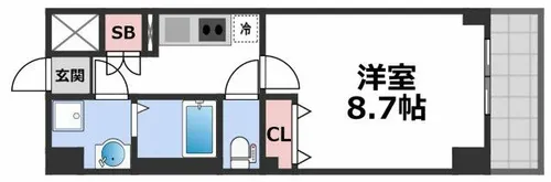 ドゥーエ玉造【6階】の間取り