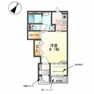 ラ・クレアージュ【1階】の間取り