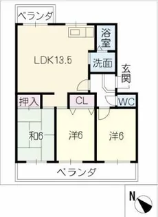 ファミール豊明【1階】の間取り