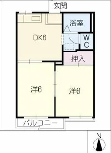 タウニー日比野【1階】の間取り