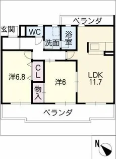 サンシャイン弘法【1階】の間取り