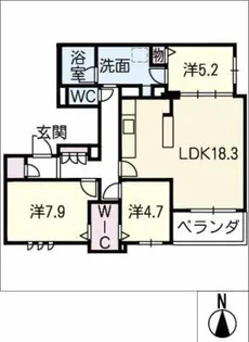 シャルール【3階】の間取り