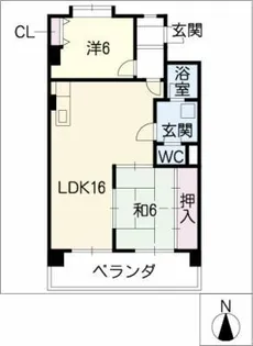 シャトウスサキⅡ【4階】の間取り
